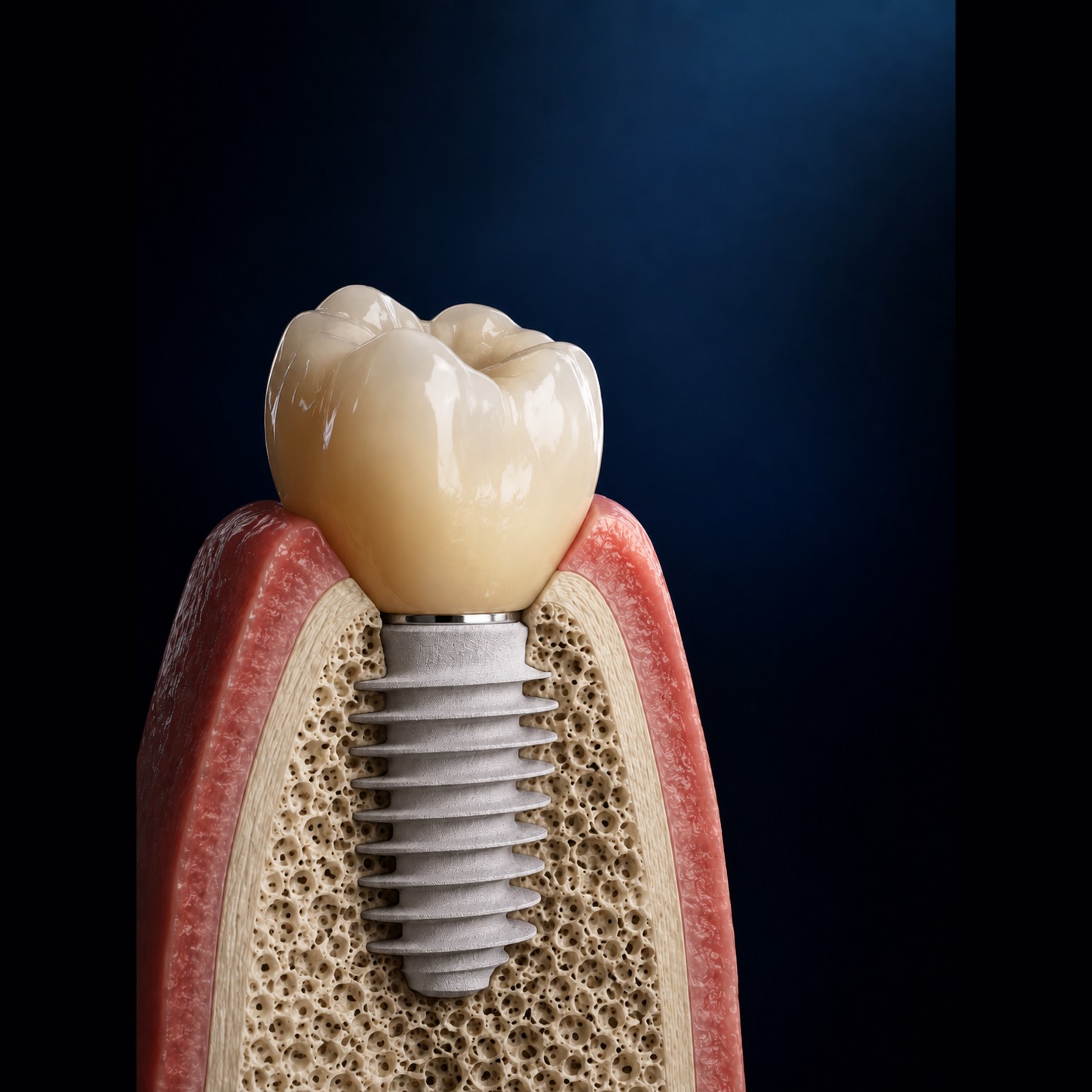 Dental implant surgical diagnostic planning stage illustration